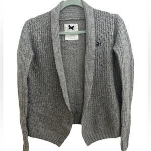 A&F Gilly Hicks Open Front Chunky Knit Wool Cardigan Sweater Gray Cozy Small S